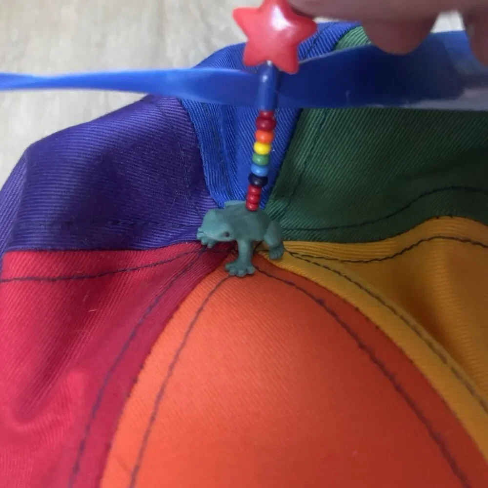 Vintage Interstellar Propeller Beanie Rainbow Frog Spinner Child Halloween Prop